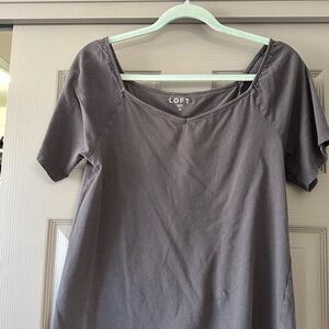 LOFT Women's Charcoal Short Sleeve Tee